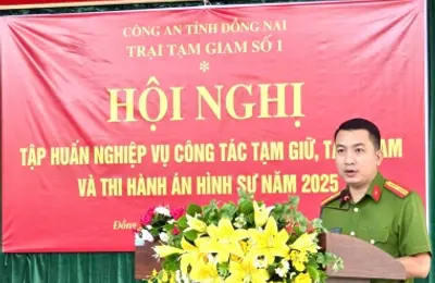 Khoa Cảnh sát thi hành án hình sự và hỗ trợ tư pháp Trường Đại học CSND tập huấn tại Trại tạm giam số 1 - Công an tỉnh Đồng Nai