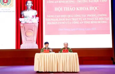 Hội thảo “Nâng cao hiệu quả công tác PCTP, bảo đảm TTATXH tại địa bàn cơ sở của CA tỉnh Bình Dương”
