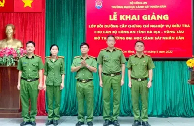 Khai giảng lớp bồi dưỡng cấp chứng chỉ nghiệp vụ điều tra cho cán bộ thuộc CA tỉnh Bà Rịa – Vũng Tàu