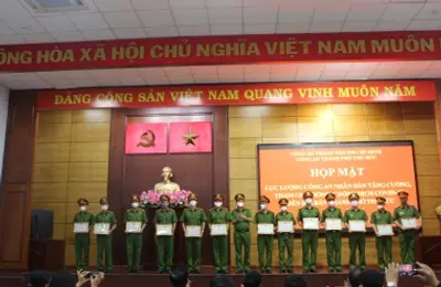 Họp mặt các lực lượng CAND tham gia Phòng, chống dịch bệnh Covid-19 trên địa bàn Thành phố Thủ Đức
