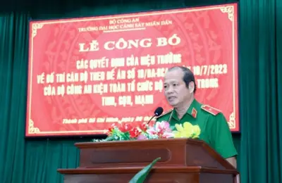 Lễ công bố các Quyết định của Hiệu trưởng về bố trí cán bộ theo Đề án số 19/ĐA-BCA của Bộ Công an