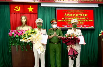 Kiện toàn Ban Thường vụ Đảng ủy, Ban Chấp hành Đảng bộ Trường Đại học CSND nhiệm kỳ 2020 - 2025