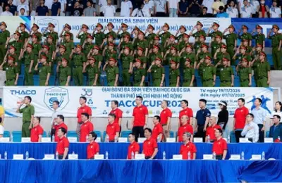 Trường Đại học CSND tham gia Giải bóng đá sinh viên Đại học Quốc gia Thành phố Hồ Chí Minh mở rộng - THACO CUP 2025