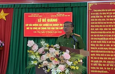 Bế giảng lớp bồi dưỡng cấp chứng chỉ Nghiệp vụ điều tra mở tại Công an Thành phố Cần Thơ