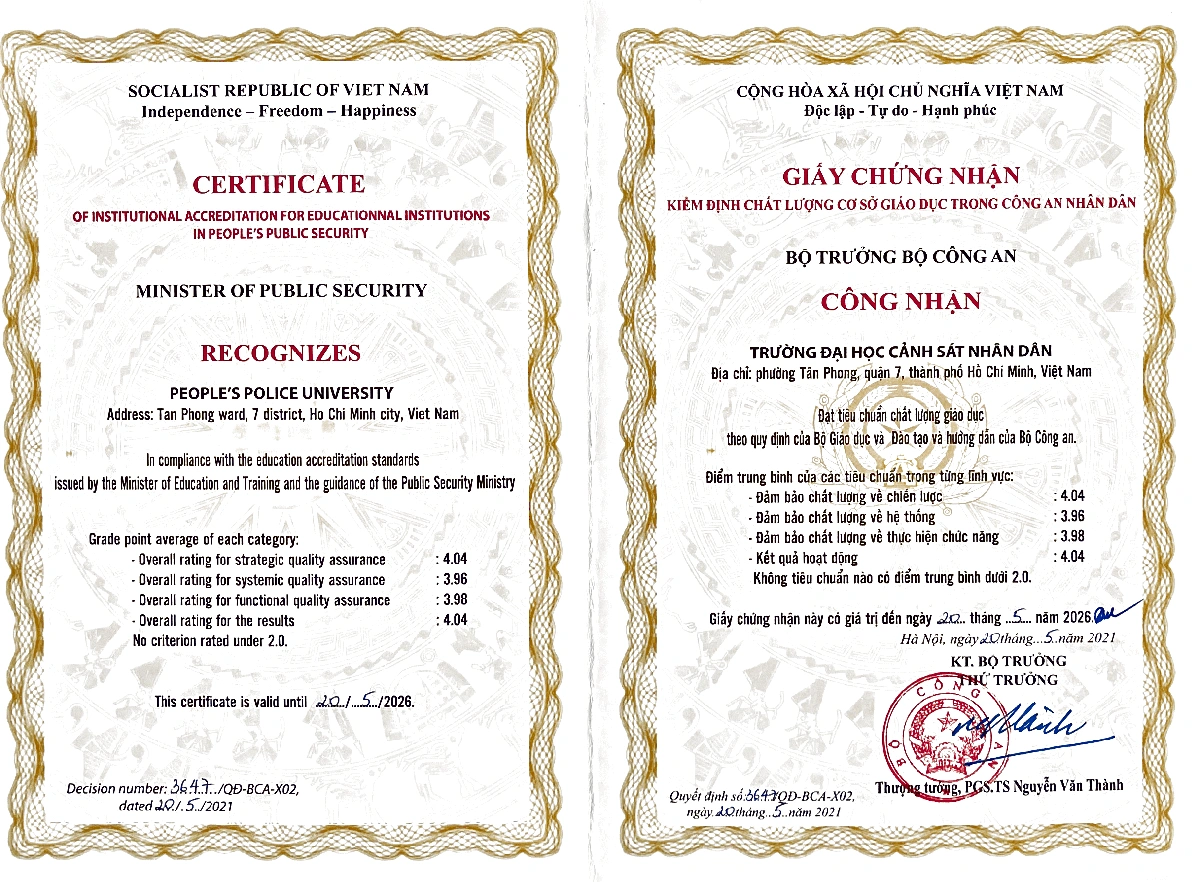 TRƯỜNG ĐẠI HỌC CẢNH SÁT NHÂN DÂN